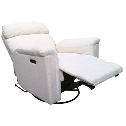 White Swivel Rocker Power Recliner