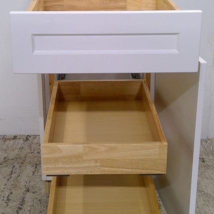 18" White 3-Drawer Base Cabinet