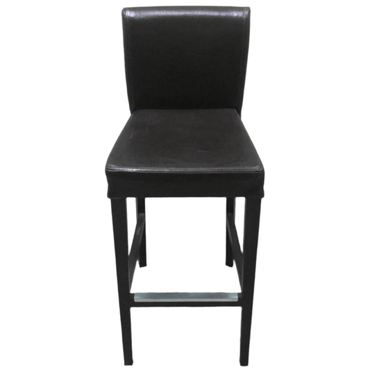 Black Faux Leather Barstool