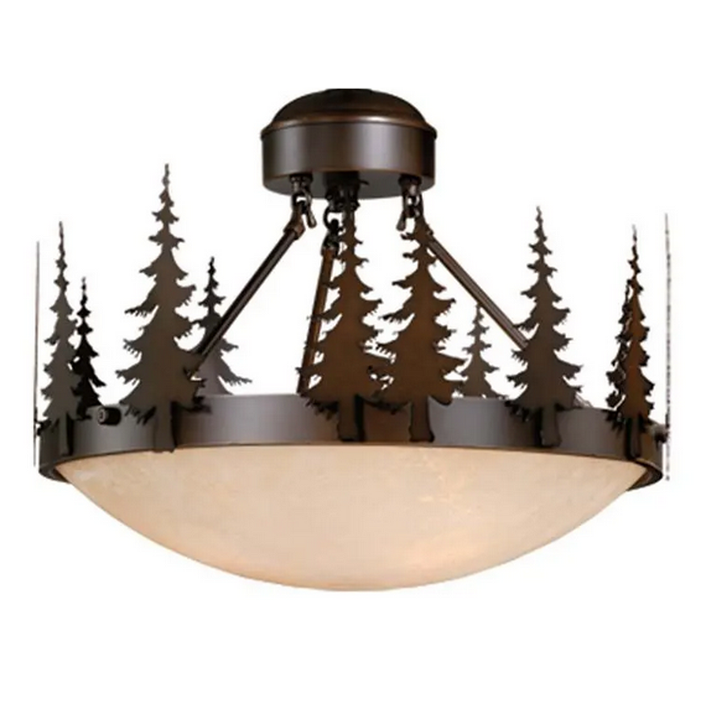Burnished Bronze Ceiling Light with Tree Accents