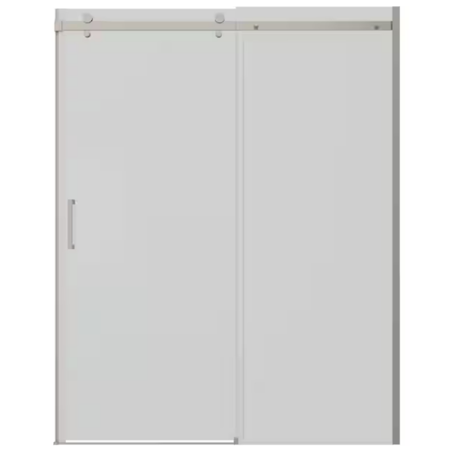 54-3/8 to 60 in. W x 76 in. H Frameless Sliding Shower Door in Nickel