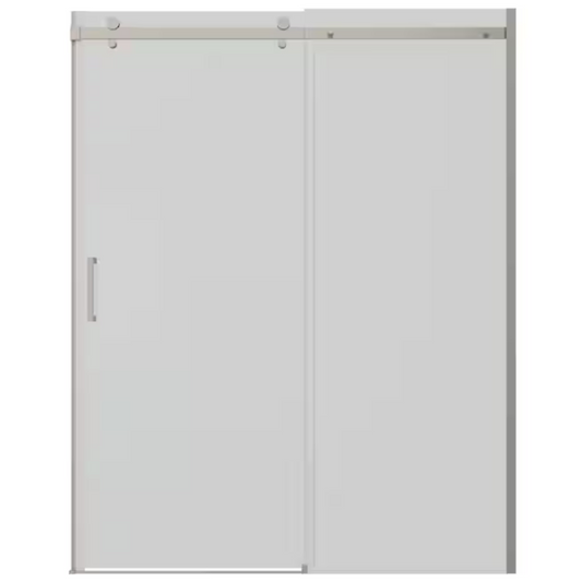 54-3/8 to 60 in. W x 76 in. H Frameless Sliding Shower Door in Nickel
