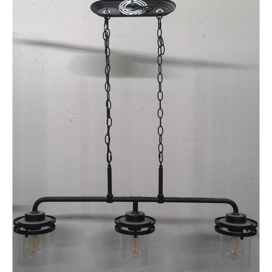 Matte Black 3-Light Island Light