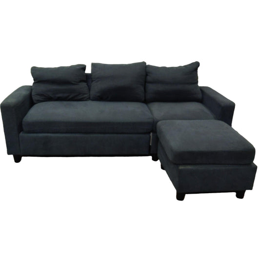 Gray Sectional Sofa with Ottoman