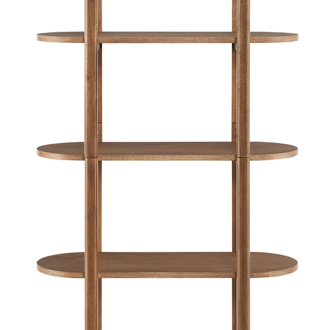 60 Inch Modern Wood Bookcase - 32 W x 15 D x 60 H" - Walnut