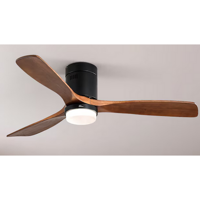 52 Inch Wooden Ceiling Fan with LED Light and Remote Control