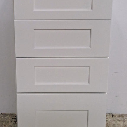 15" White 4-Drawer Plywood Base Cabinet