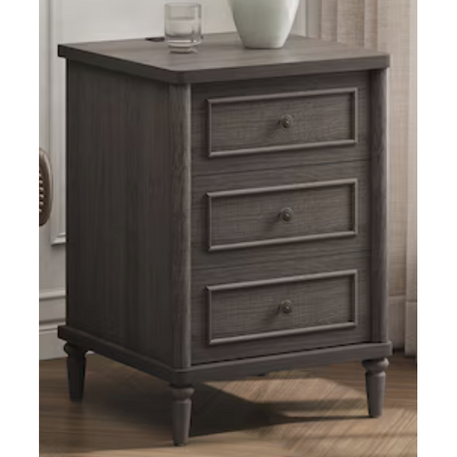 Farmhouse Nightstand with Charging Station