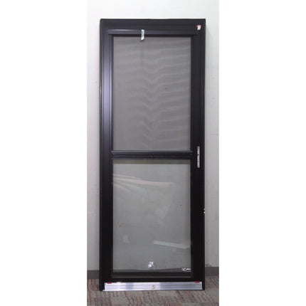 38" x 95" Black Storm Door with Retractable Screen
