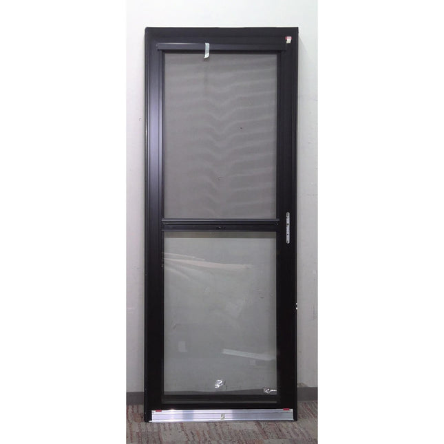 38" x 95" Black Storm Door with Retractable Screen