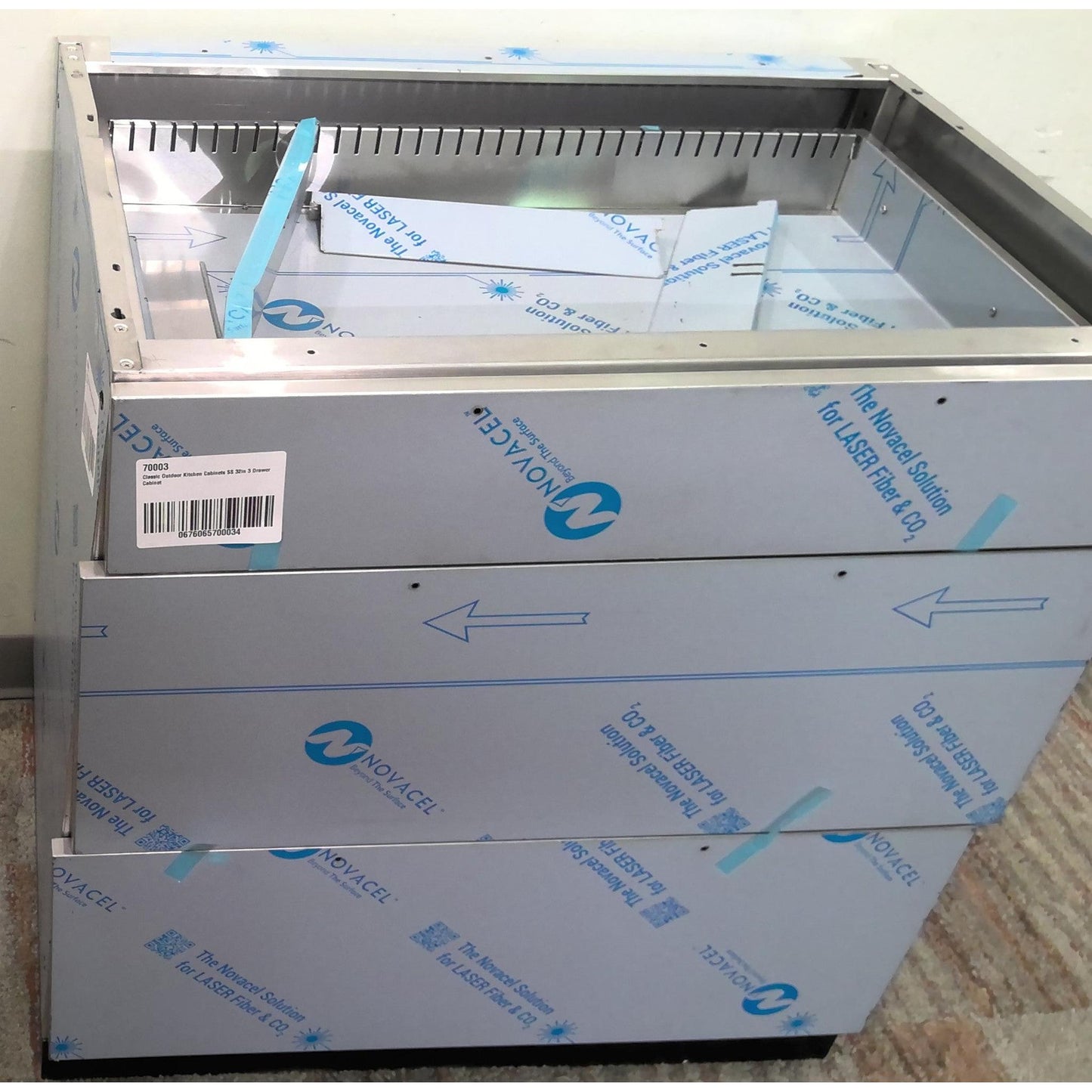 32" Stainless Steel 3-Drawer Outdoor Kitchen Cabinet