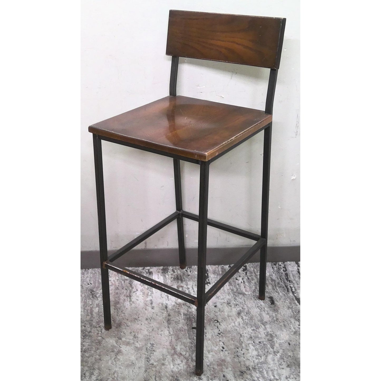 Metal and Wood Barstool