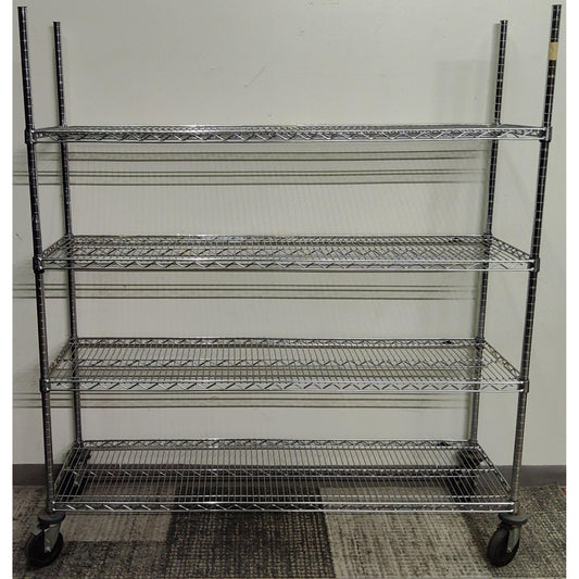 60" Rolling Wire Shelving Unit