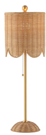 Table Lamp with Rattan Shade