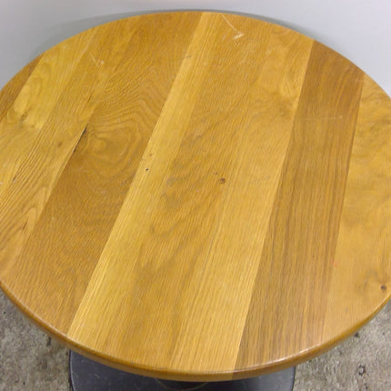 24" Round Cafe Table with Wood Top and Metal Base