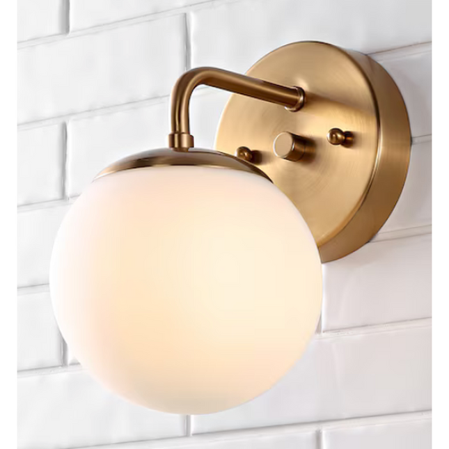 5.75-in Polished Gold French Bathroom Vanity Light
