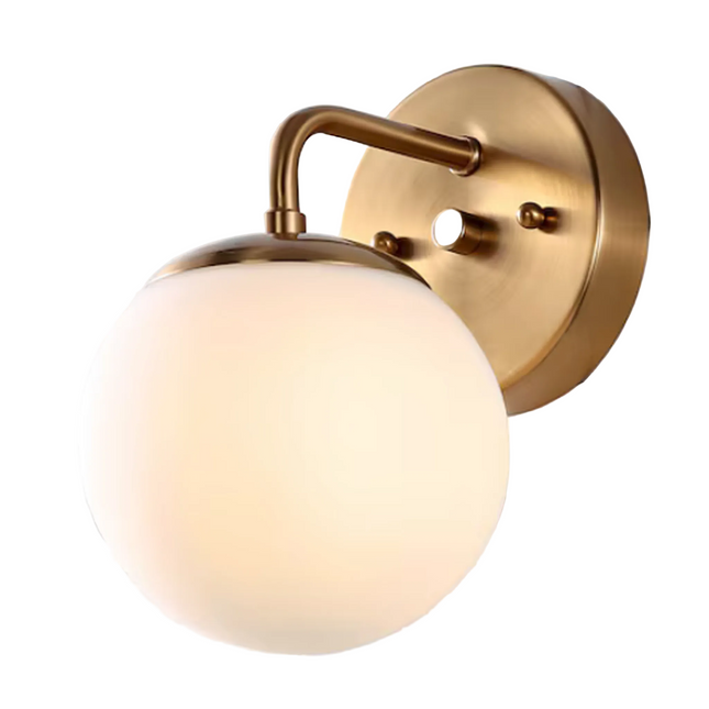 5.75" Polished Brass Gold French Bathroom Vanity Light