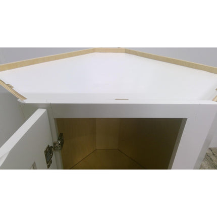 24" White Upper Corner Cabinet