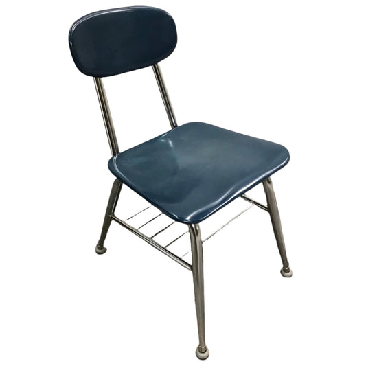 Cyan Blue Desk Chair with Bottom Storage, left side