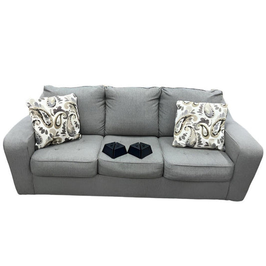Gray Fabric-Upholstered Sofa