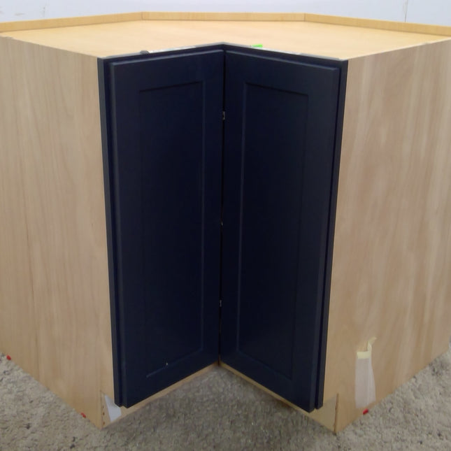 36" Blue Lazy Susan Plywood Base Corner Cabinet