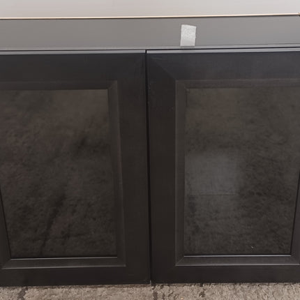 30" x 21" Black Upper Cabinet with Glass Doors