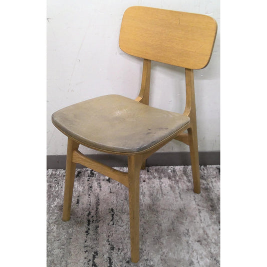 Wood Chair with Green Seat