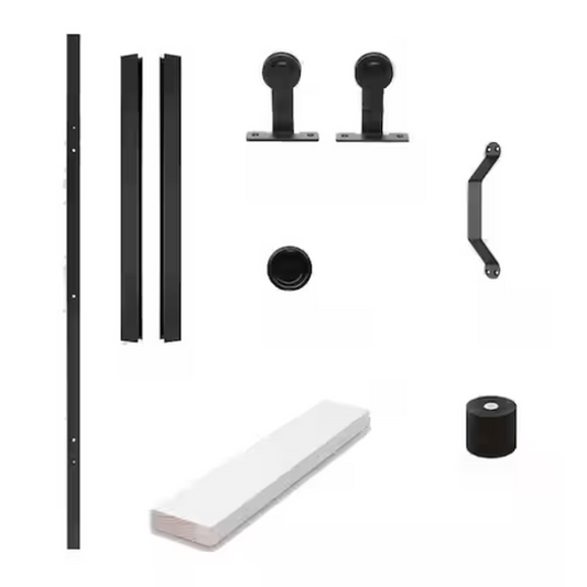 ReStore Select x 84 in. Matte Black Soft-Close Barn Door Sliding Door Hardware Kit THDJW224500006- GW