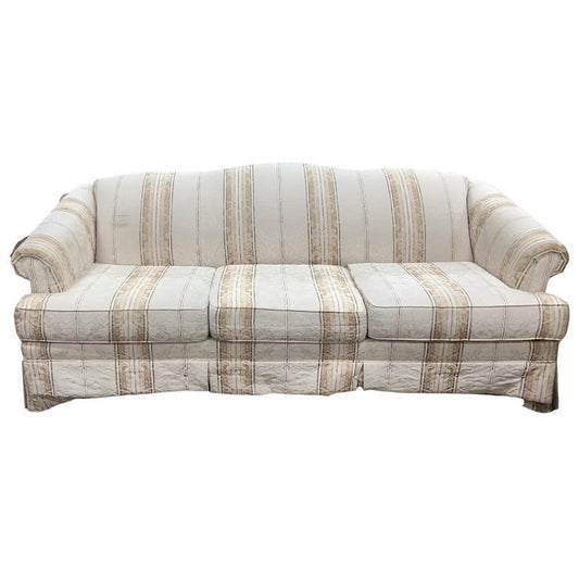 Tan & White Striped Pattern Couch