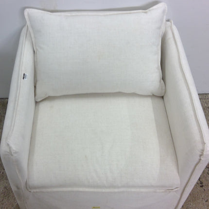 White Slouchy Lounge Chair with French Seams
