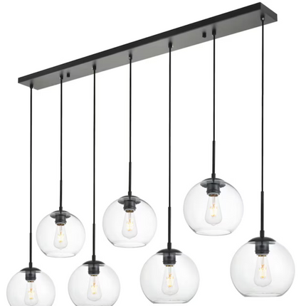 7 Light 54 inch Black Pendant Ceiling Light
