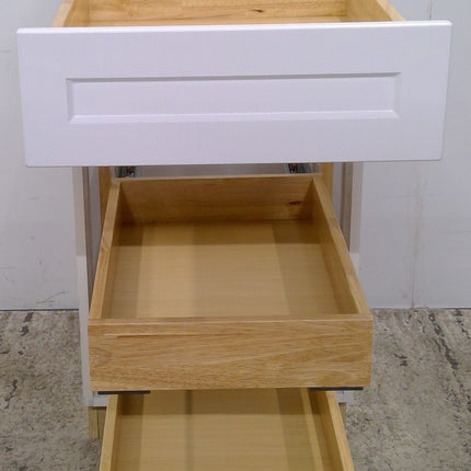 18" White 3-Drawer Base Cabinet (No Door)
