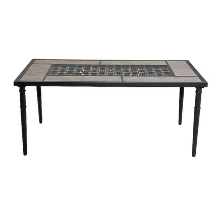 Rectangle Outdoor Dining Table 39-in W x 67-in L with Umbrella Hole