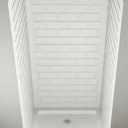 36"L x 36"W x 76"H 3-Piece Glue-Up Alcove Shower Wall Surround in White Tile Finish