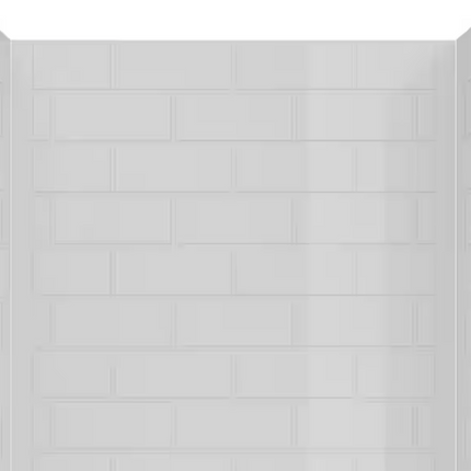 36"L x 36"W x 76"H 3-Piece Glue-Up Alcove Shower Wall Surround in White Tile Finish