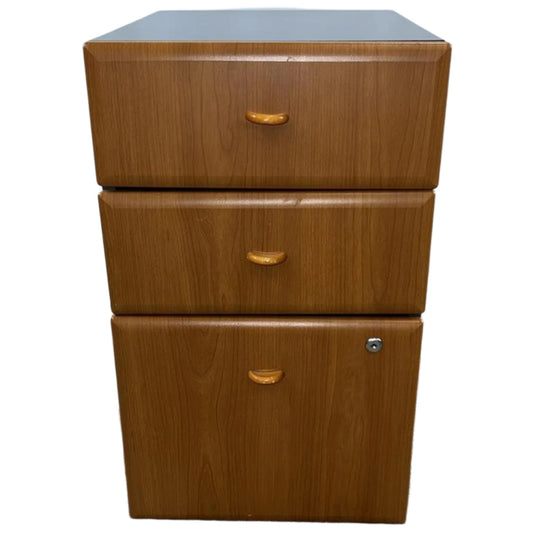 3-Drawer Natural Cherry File Cabinet