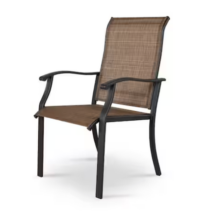 Brown Outdoor Indoor Textilene Dining Chair