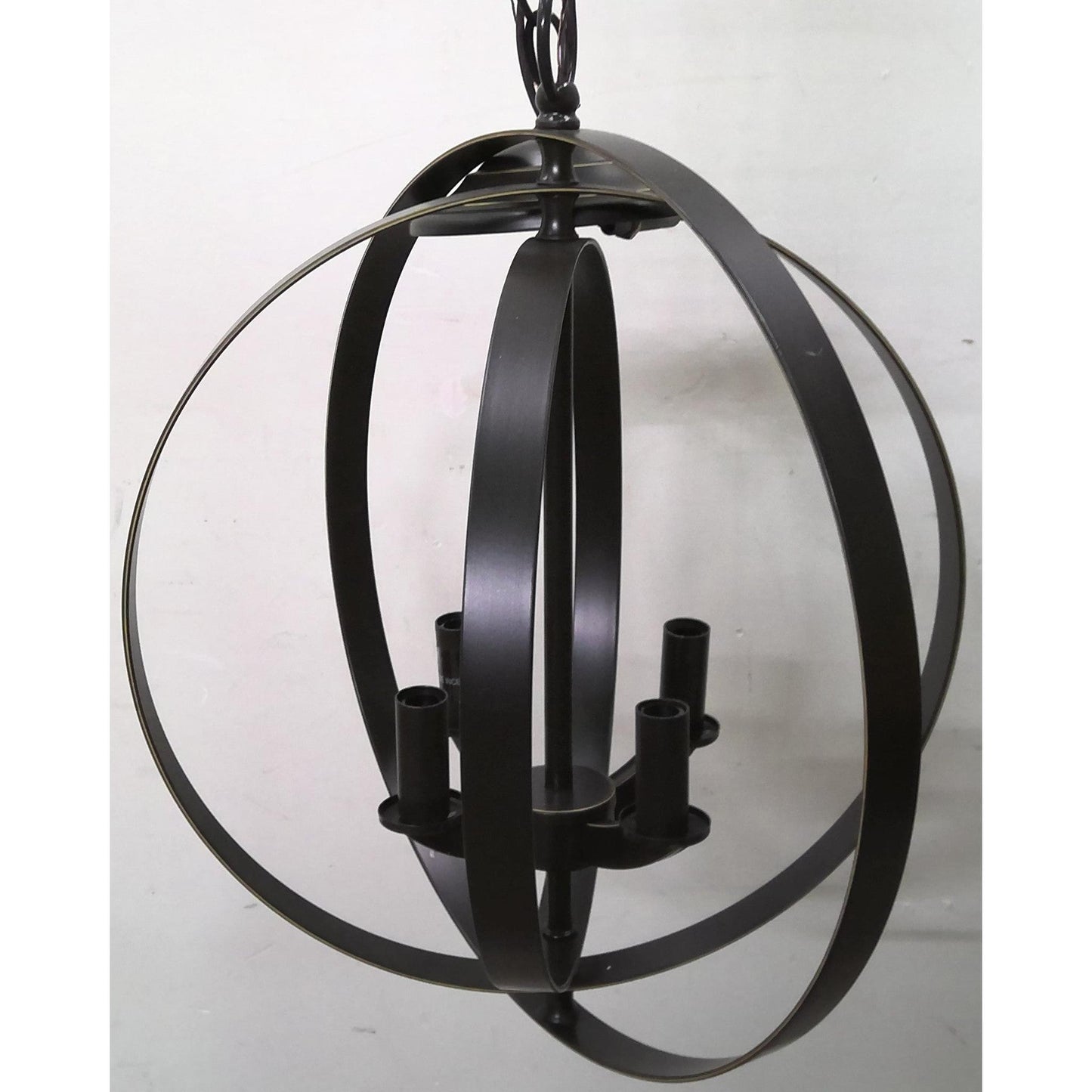 4-Light Bronze Hanging Globe Pendant Light