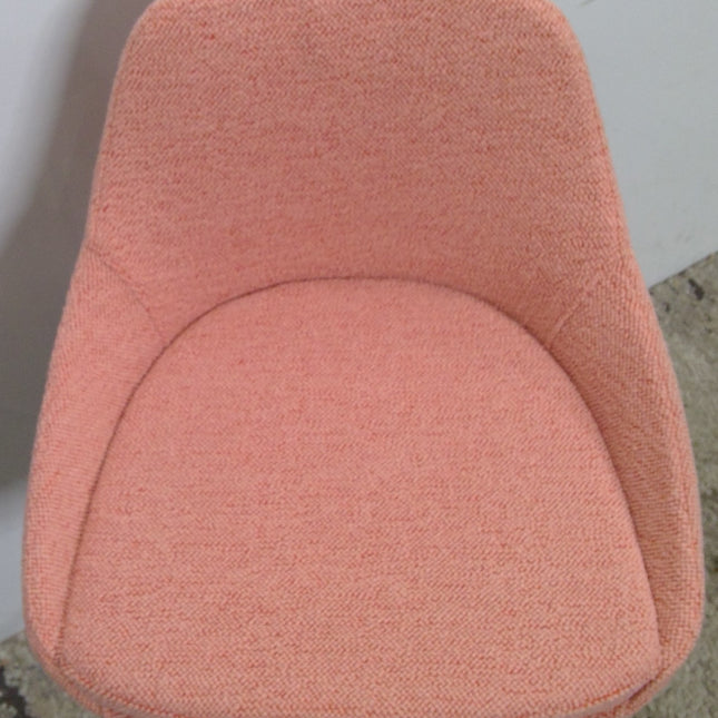Pink Upholstered Counter Stool with Gray Metal Legs
