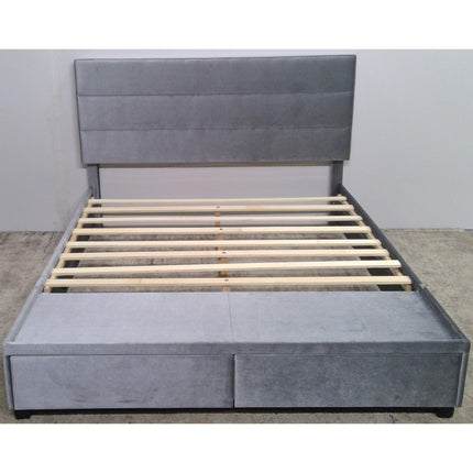 Queen Gray Bed Frame with Drawers (Added 07/17/2026)