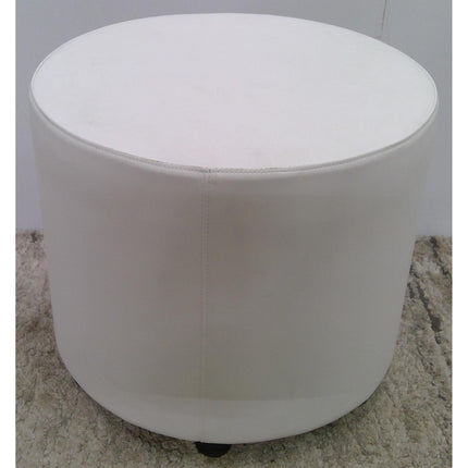 Round White Ottoman
