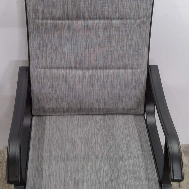 Gray Iron Frame C-spring Textilene Dining Chair