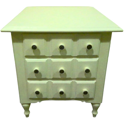 White 3-Drawer End Table