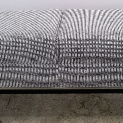 71" Gray and White Ottoman