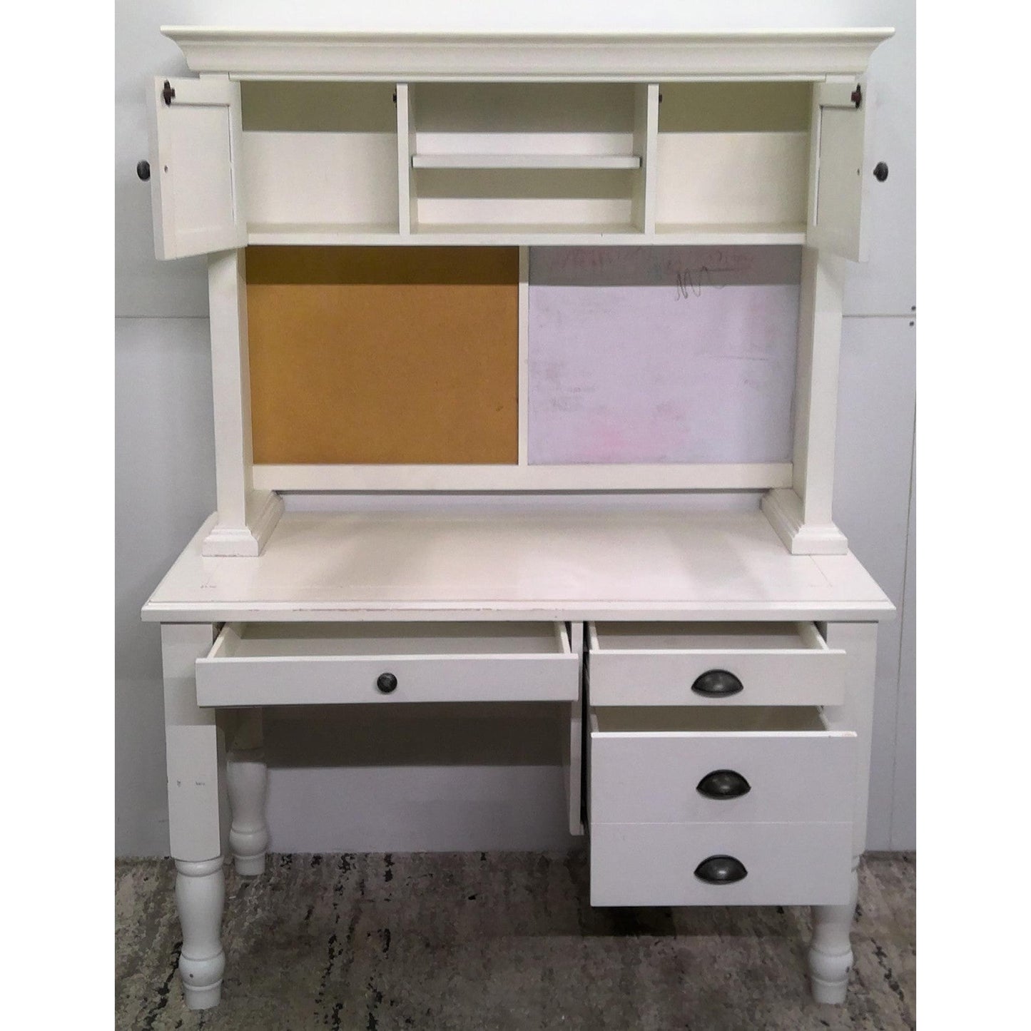 White Desk with Hutch