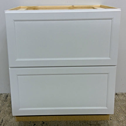 30" White 3-Drawer Base Cabinet