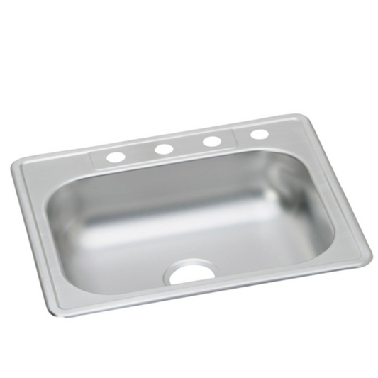 25" Stainless-Steel Single Bowl Drop-In Sink