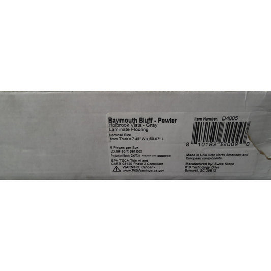 142 Square Feet of Pewter Laminate Flooring (6 Boxes)