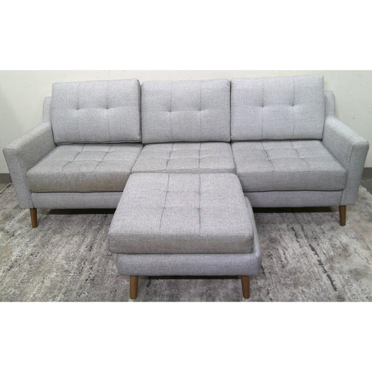 Gray Sofa with Ottoman