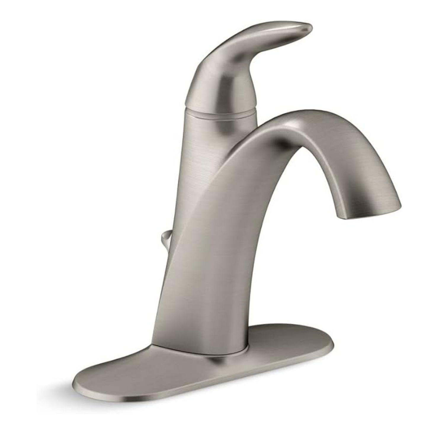 KOHLER 45800-4-BN Alteo Handle Single Hole or Centerset Bathroom Faucet with Metal Drain
